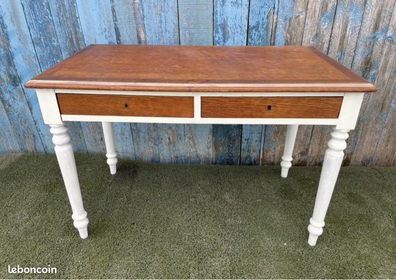 Bureau ancien bois & blanc – esprit campagne chic (image 4)