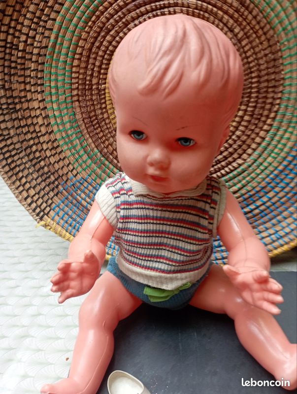Poupon Ancien Petitcollin - Baigneur Petit Colin - Celluloïd 50 Cm - Années 50
