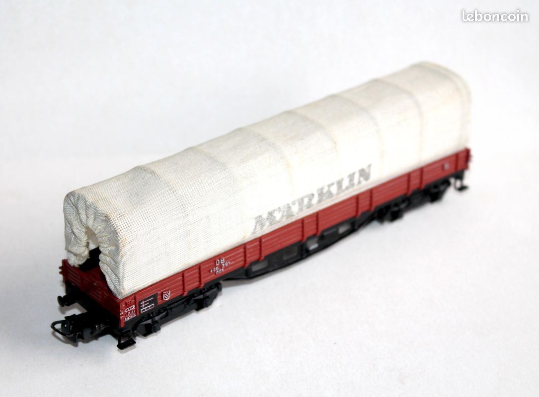 Echelle 0 Wagon Tombereau Roco HO - Chargement De Poutres Carrées - Ancienne DR - Occasion Bon état France Train