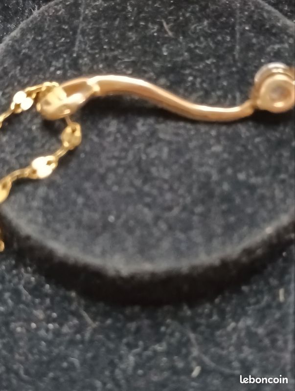 Pendentif plaqué or poinçonné avec zircon (image 4)