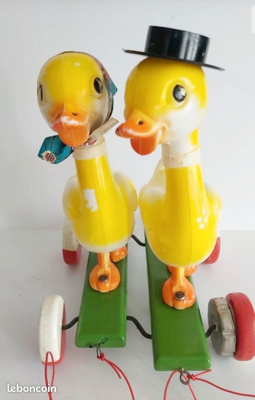 Jouet Vintage Educa Lux – Oiseaux En Bois Et Plastique – Années 60/70