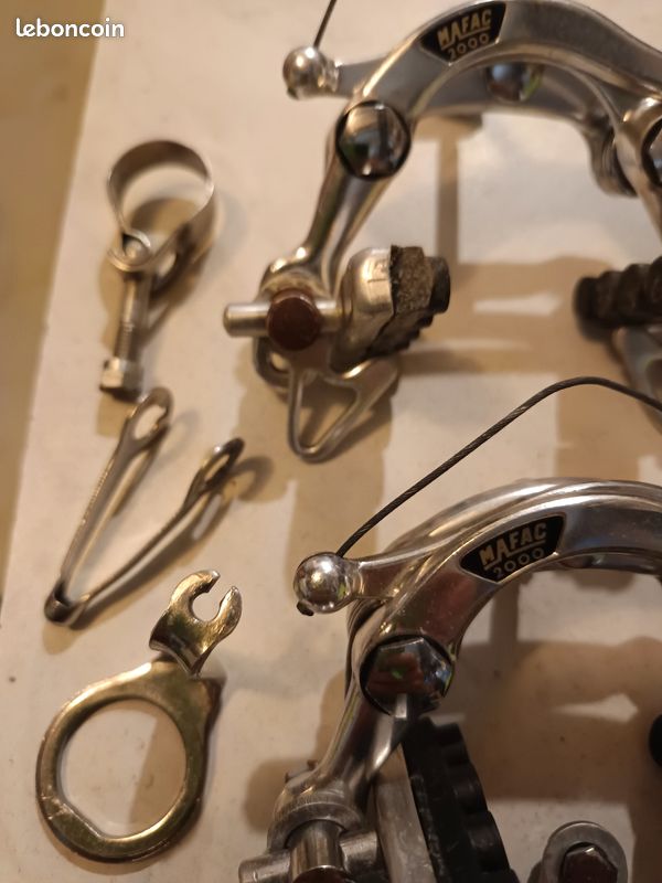 Jeu De Freins Mafac 2000 - Leviers Compétition Randonneur - Gravés Or - Vintage Français