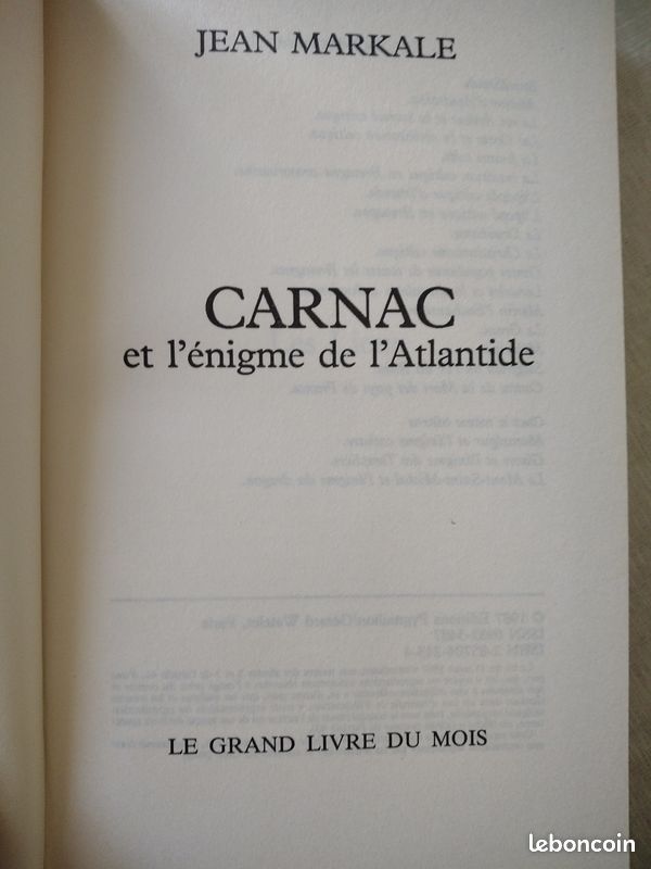 Carnac et l'énigme de l'Atlantide Jean Markale Histoire de la France secrète (image 8)