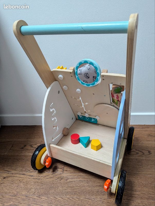 Chariot apprentissage marche équilibre trotteur pousseur avec jeux ludiques (image 2)