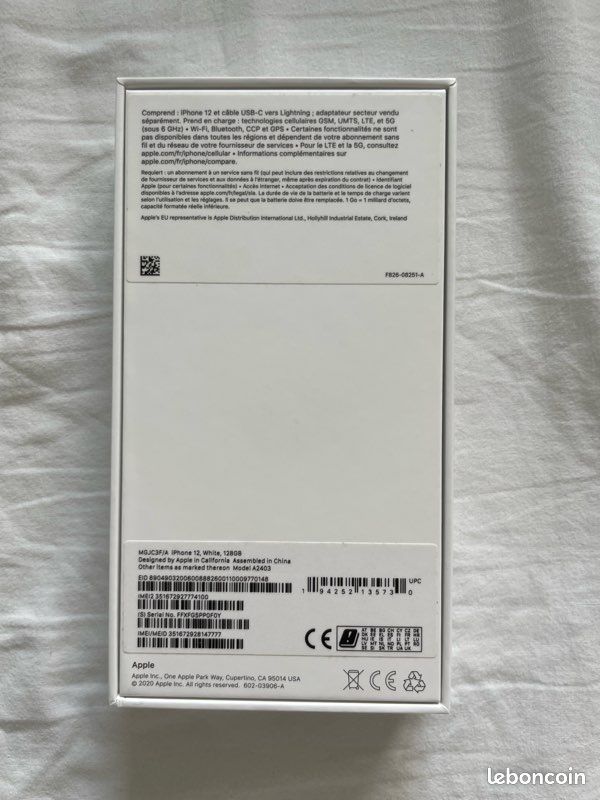 Boîte vide iPhone 12 Pro max - Accessoires téléphone & Objets connectés