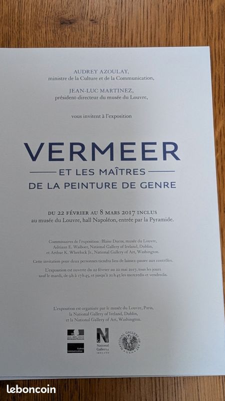 Carton d'Invitation exposition Vermeer Musée du Louvre (image 9)