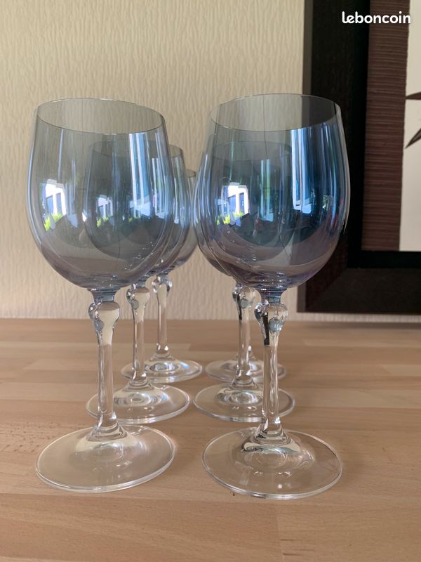 6 verres à eau bleus (image 1)