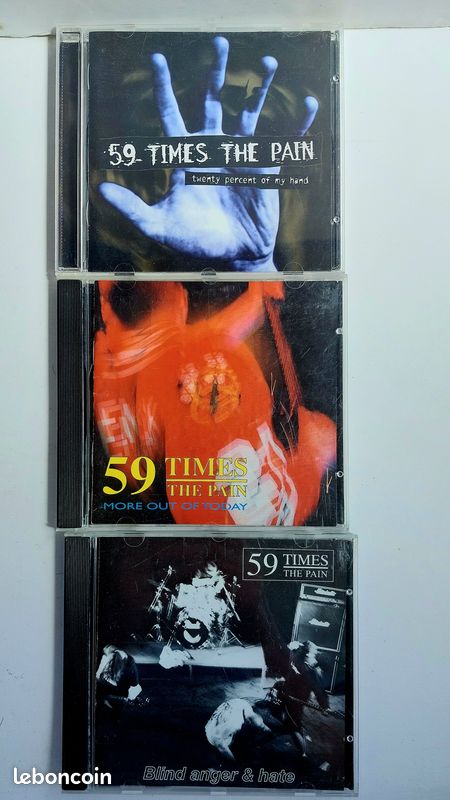 Lot 3 cd -59 TIMES THE PAIN / More out of today ; Twenty Percent of my hand; BLIND Anger &Hate (image 1)