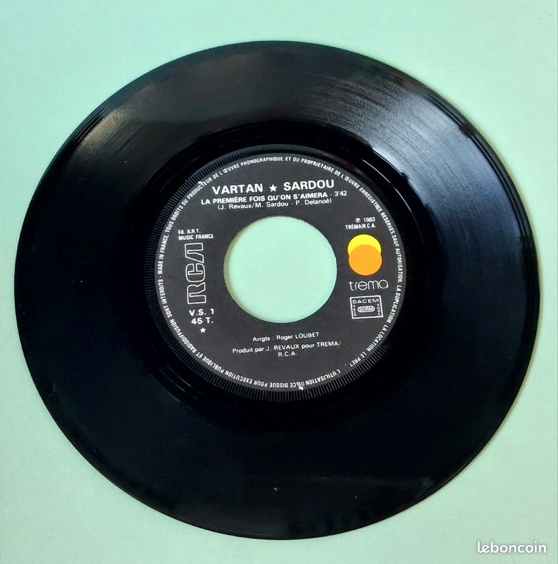 45T vinyle, Vartan-Sardou "La première fois qu'on s'aimera" (image 3)