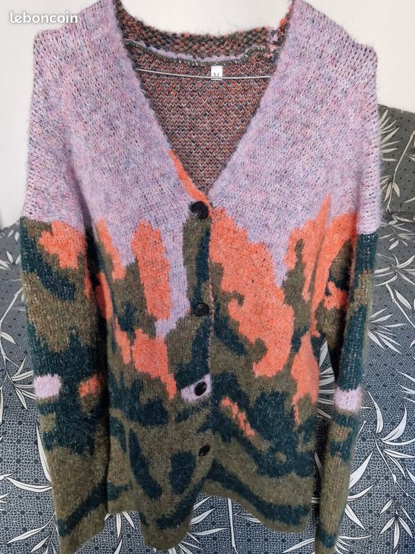 Gilet femme oversize motif camouflage coloré Vêtements