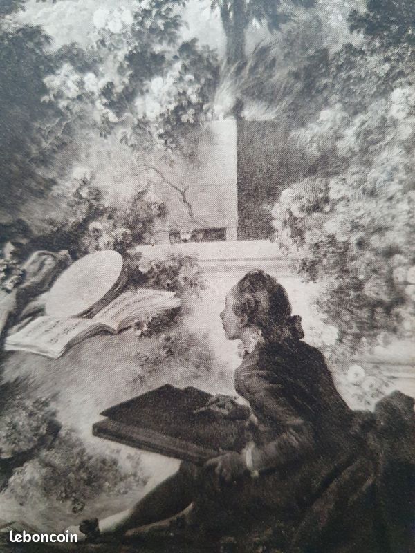 Deux élégants petits cadres avec des impressions anciennes reprenant deux célèbres tableaux de Frago (image 8)