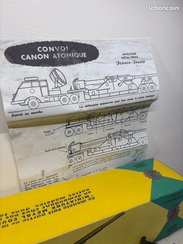 France-Jouets #206 – Boîte Vide Canon Atomique + Notice + Papier Emballage + Plaque