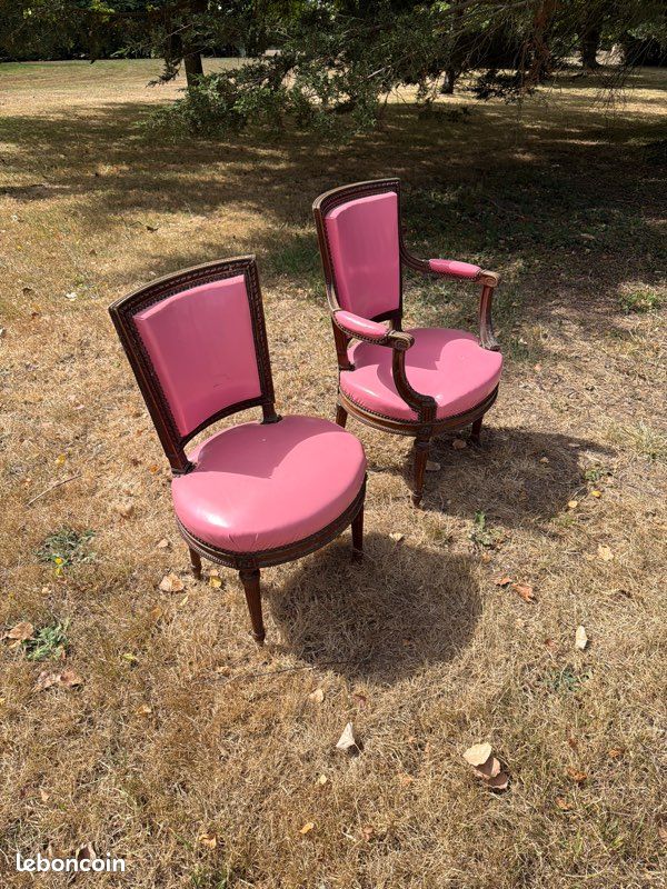 Chaise + fauteuil style Louis XVI (image 2)