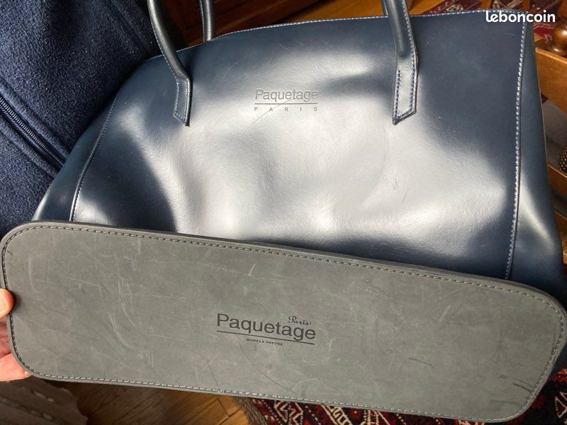 Sac à mains PAQUETAGE bleu marine (image 8)