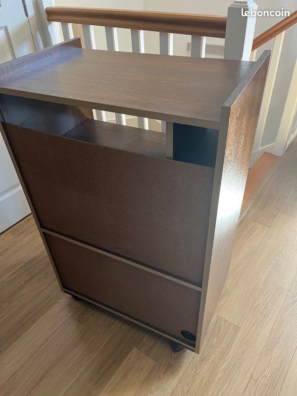 Meuble tv hi-fi couleur brun (image 3)