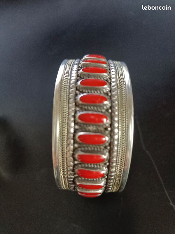 Bracelet Vintage Rétro En Cuivre Avec Décor Coloré - Modèle A10, Occasion