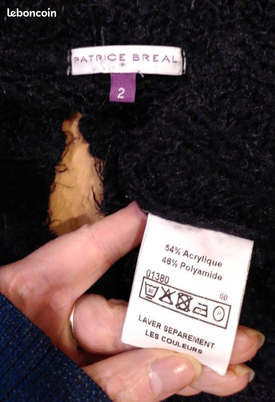 Boléro noir poilu gilet et pull de soirée - Goth (image 4)