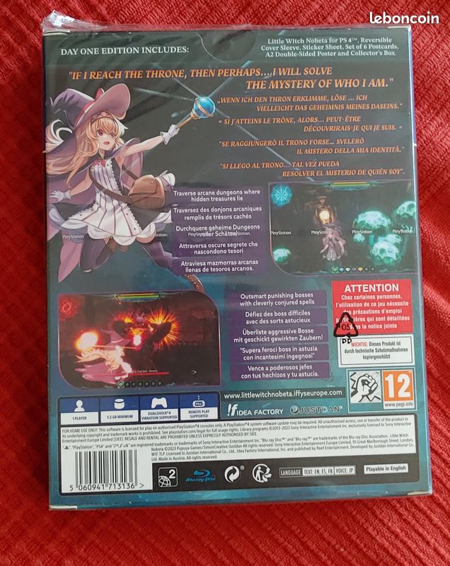 Little Witch Nobeta Day One Edition – PS4 (PlayStation 4) – Neuf Sous Blister PAL FR