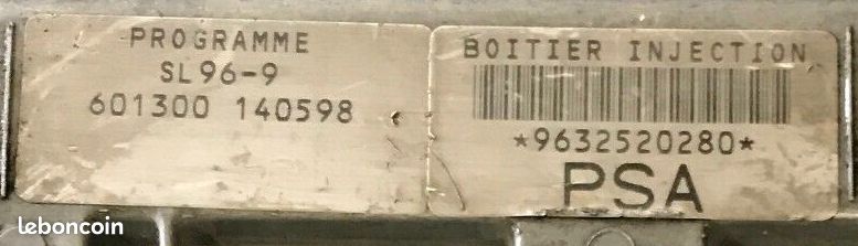 Calculateur moteur CITROEN Xsara 1.4 SL96 21649399-3 9632520280 MOD F (image 2)