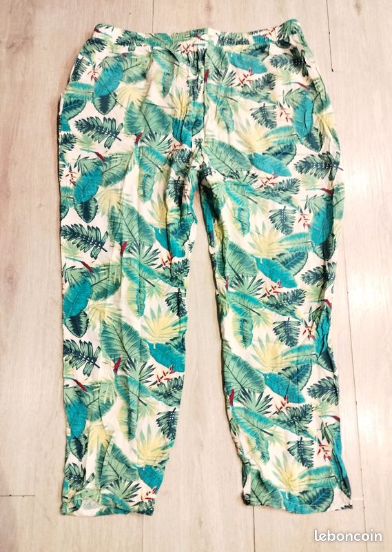 JG36 Pantalon fluide tropical Kiabi T L imprimé jungle (image 3)
