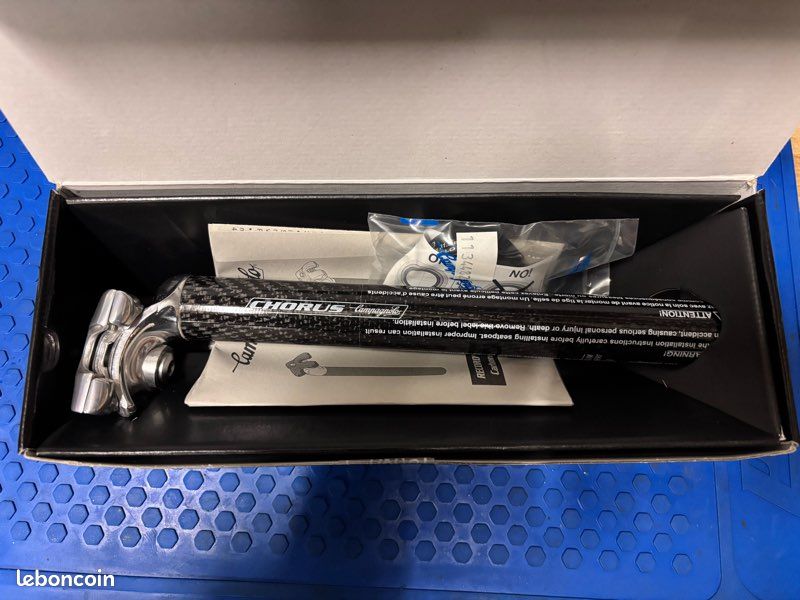 Tige De Selle Campagnolo Record Carbone 27,2 Mm - Occasion Superbe Avec Pinces Carbone Rares