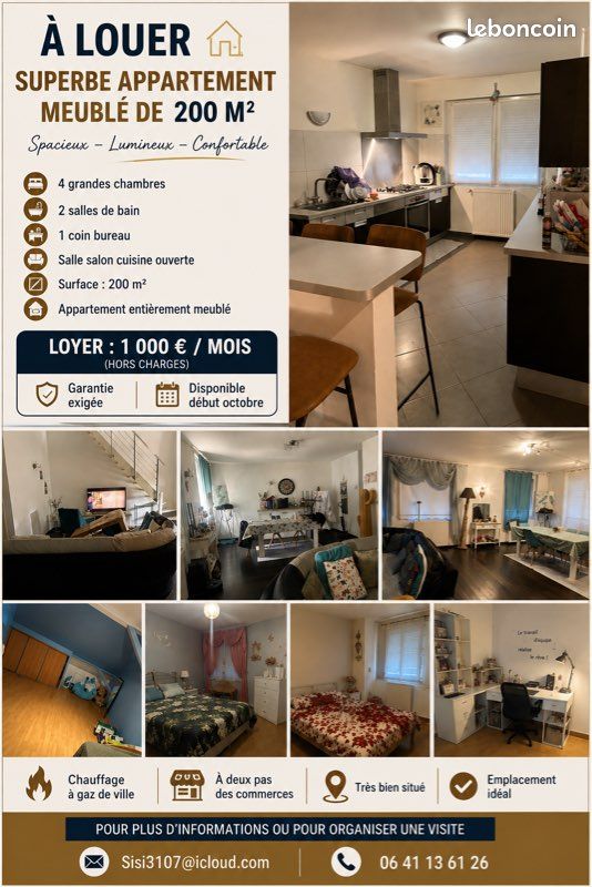 Appartement 8 pièces 200 m² · à Esmery-Hallon · 200 m² · 1 000 €