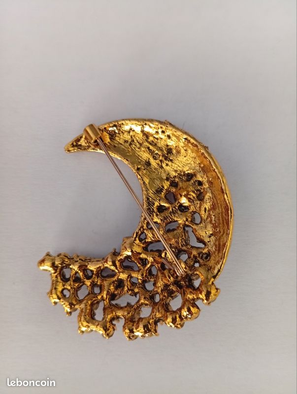 Broche Vintage N277 – Bijou Fantaisie Rétro Occasion | Accessoire De Mode Ancien Pour Col Ou Veste
