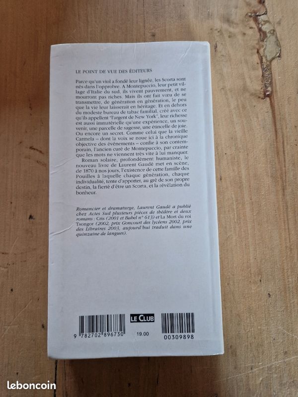Livre Le soleil des Scorta de Laurent GAUDÉ (image 2)