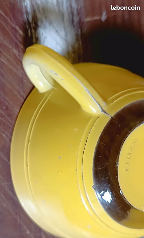 Lot De 5 Soucoupes à Café Duralex Peintes En Jaune Vintage - Occasion Avec Traces