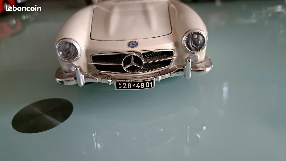 Miniature Burago 1/18 Mercedes-Benz 300 SL 1954, Grise, Roues Tôle, Occasion