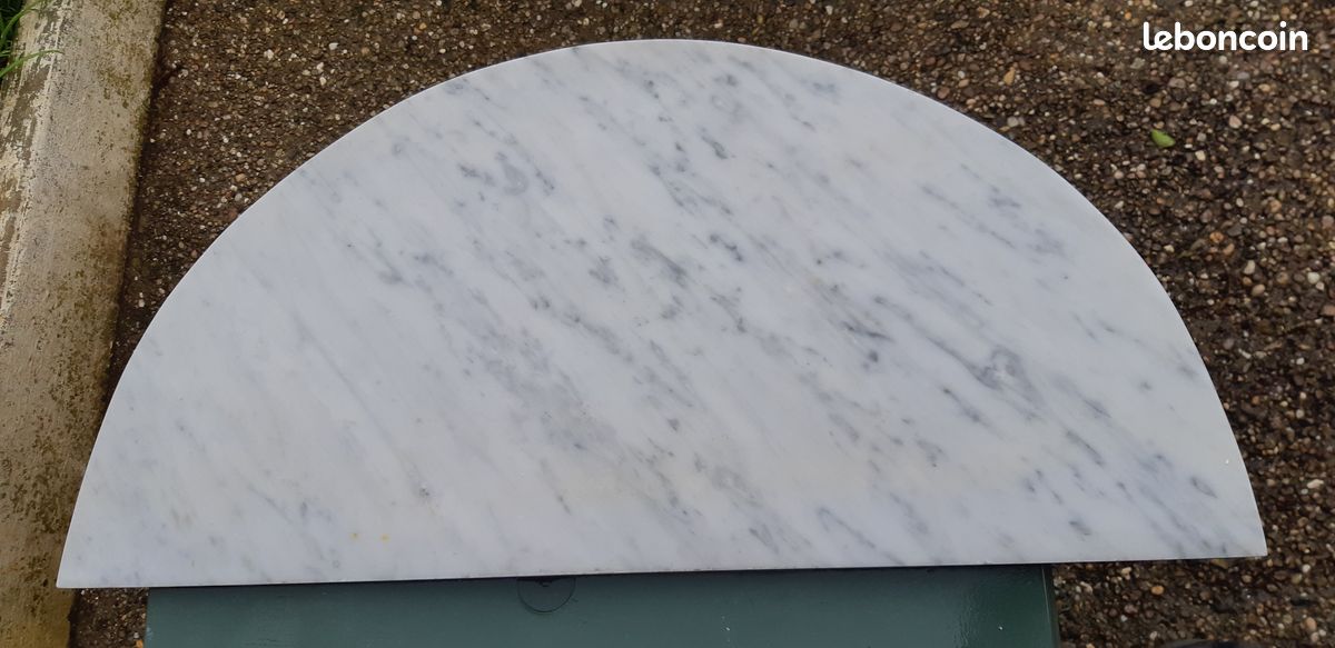 Dessus console plaque marbre blanc (image 1)