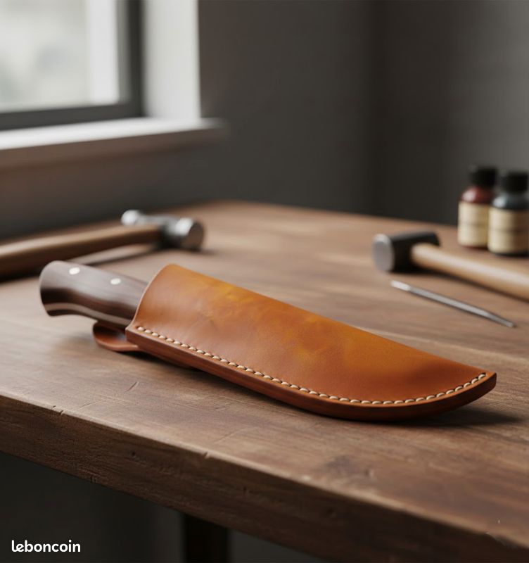 Cuir tannage végétal peau Marron patiné épaisseur 2 mm #26 (image 3)
