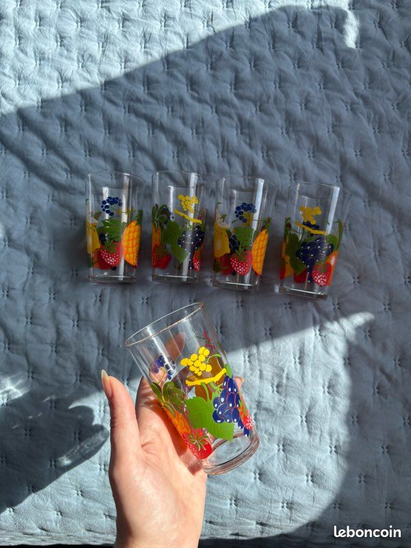 🥤 Lot de verres décor fruits – style vintage / coloré (image 4)