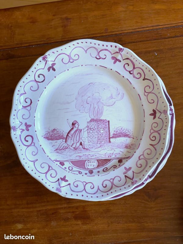 13 assiettes à décor biblique 19e siècle ou avant (18e) attribution Saint Omer (image 5)