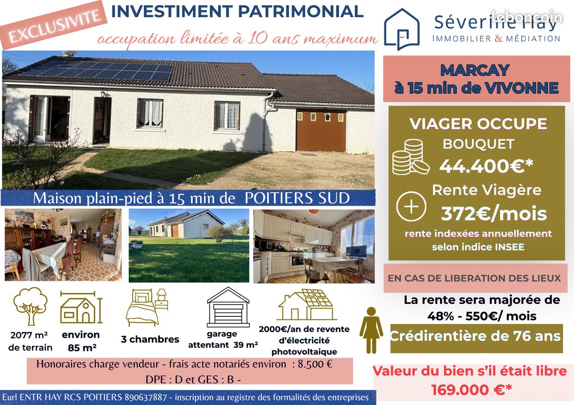 Maison 5 pièces 85 m² · à Marçay · 85 m² · 44 400 €