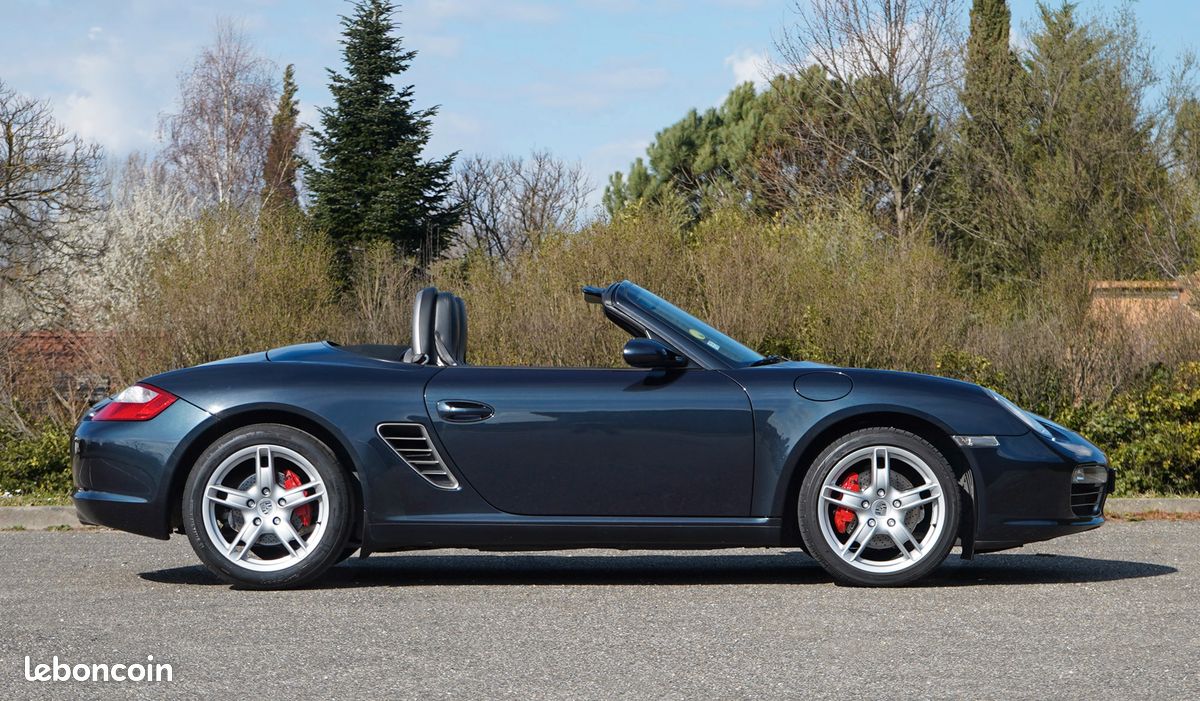 Porsche 987.1 Boxster S Gris Atlas Métallisé Intérieur Cuir Noir Capote noire Sièges Sport avec coques Phares Xénons (image 2)