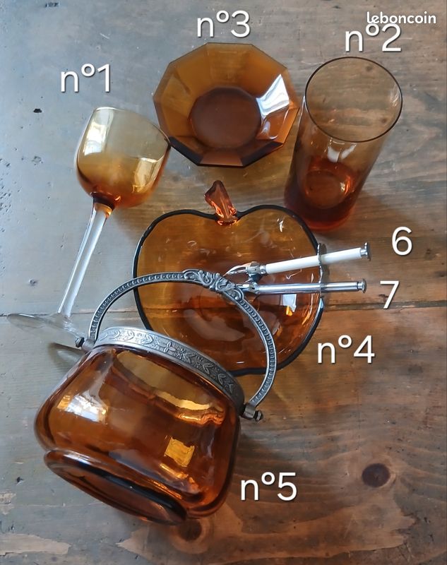 Bonbonnière verres coupelles ambré ( a partir de 12) (image 4)