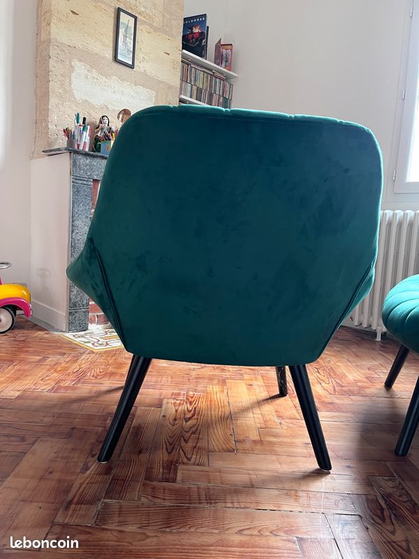 Fauteuils Danios en velours vert (image 3)