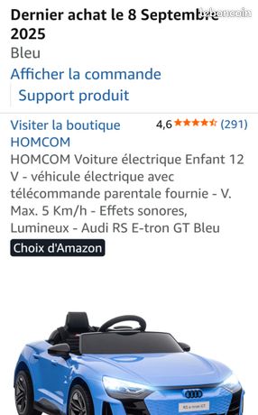 HOMCOM Voiture Électrique Enfant 12 V Télécommande Parentale Blanc | Véhicule Électrique, Max. 5 Km/h, Effets Sonores, Lumineux, Audi RS E-tron GT