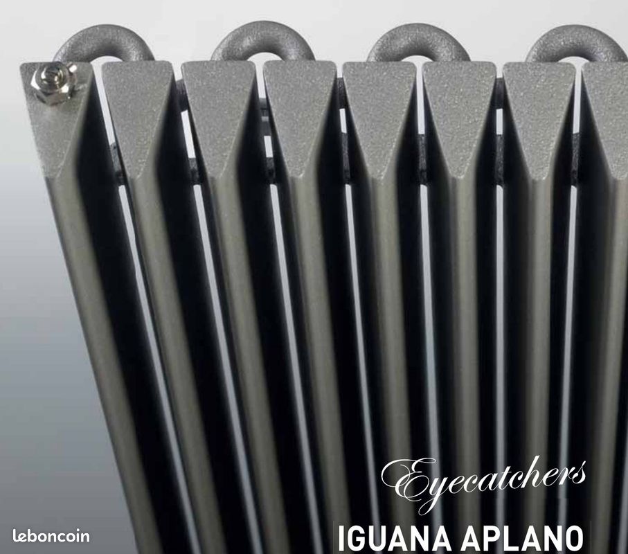 Radiateurs vertical 1798W JAGA Iguana aplano gris sablé 192cmx74cm non monté encore emballé (image 4)