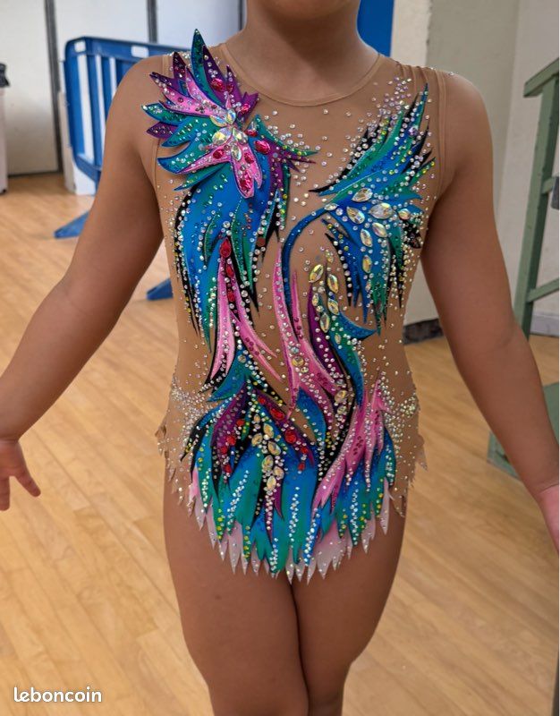 Tunique De Danse Fille Papillon, Manches Longues, Rose, Taille 10/12 Ans, Justaucorps Avec Jupette