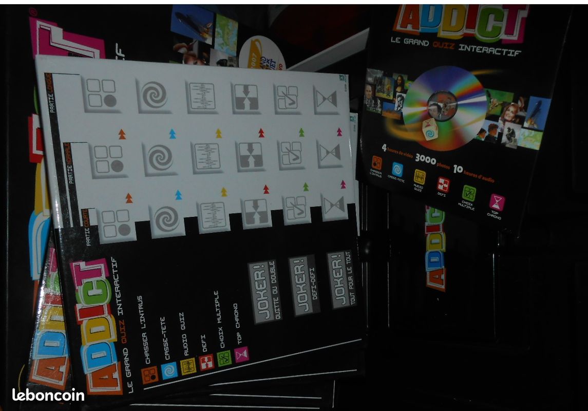 Coffret jeu ADDICT Le grand Quiz interactif-2 joueurs-max.4 équipes/Jeu de Société/Dvd sur télé-NEUF (image 9)