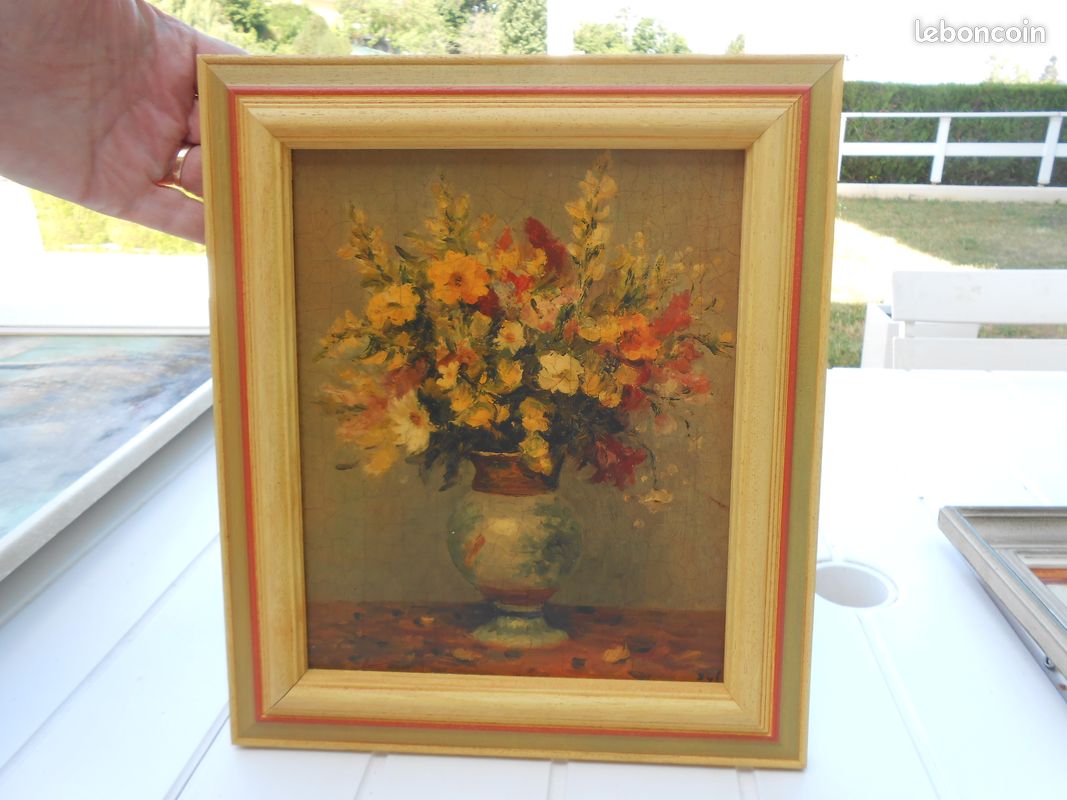 Tableau bouquet de fleurs dans cadre tres beau (image 1)