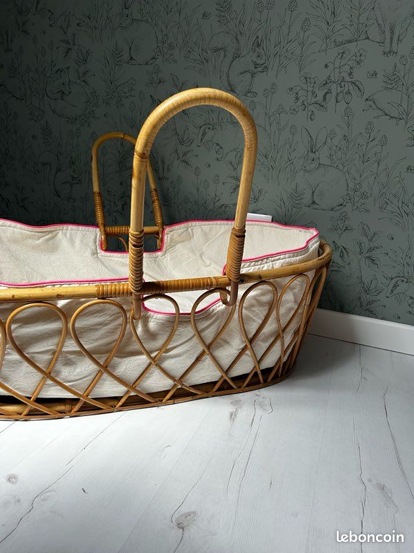 Couffin bébé en rotin vintage (image 3)