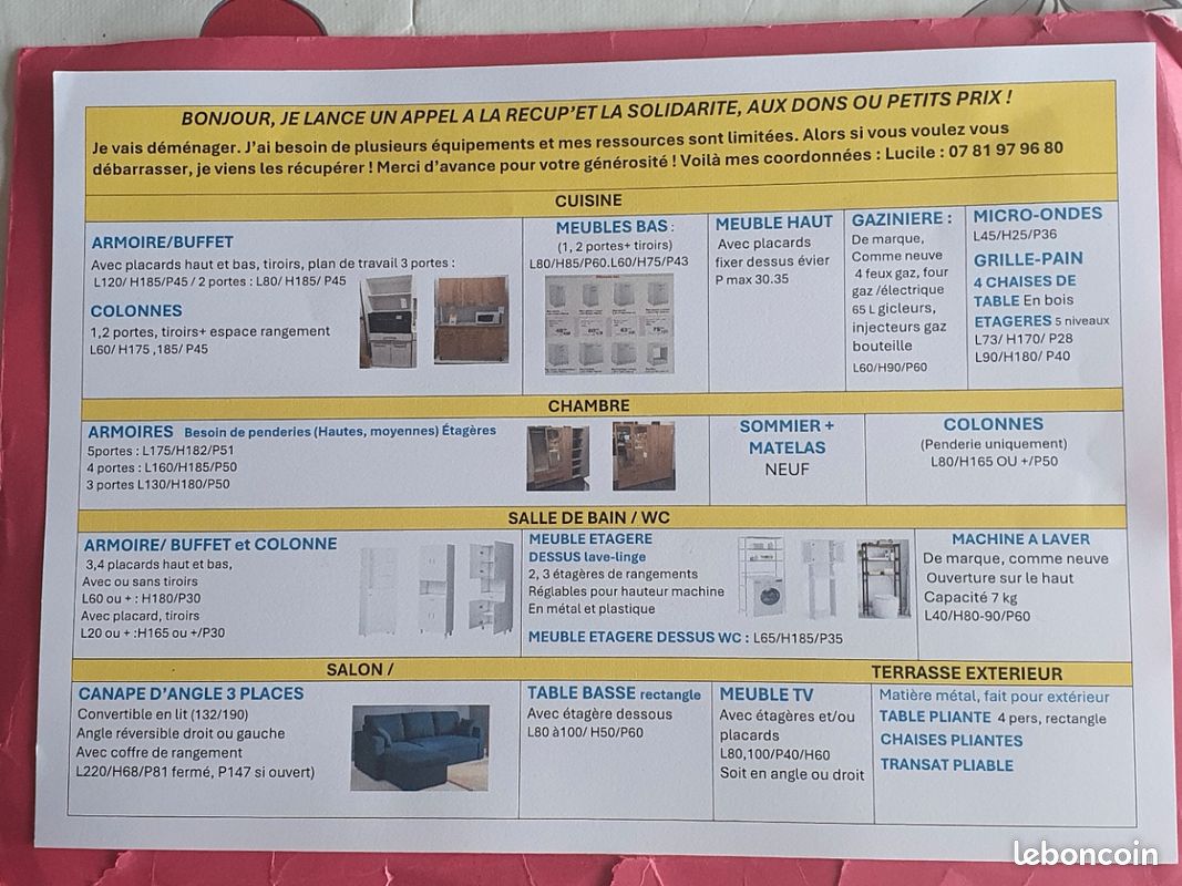 Recherche ameublement pour demenagement (image 1)