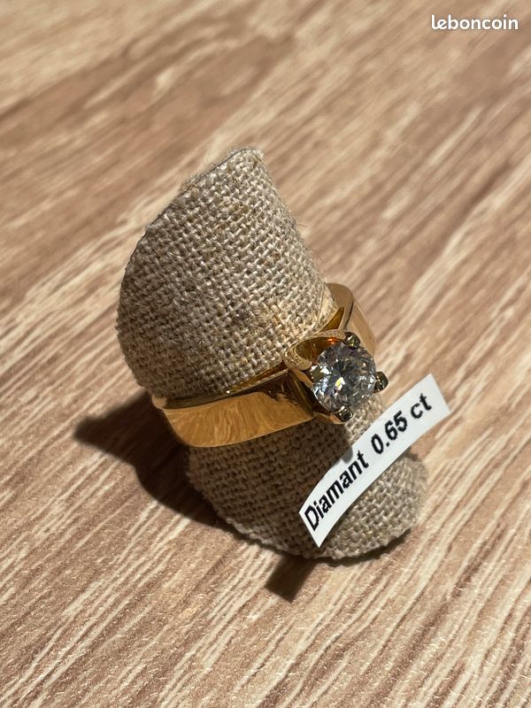 Bague Cocktail Or 18 Carats Avec Diamants 0.64 Ct - Taille 49, 5.06g, Occasion Magnifique