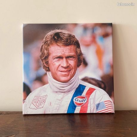 Tableau Sur Toile Steve McQueen - Format 50x70 Cm - Décoration Murale Neuve
