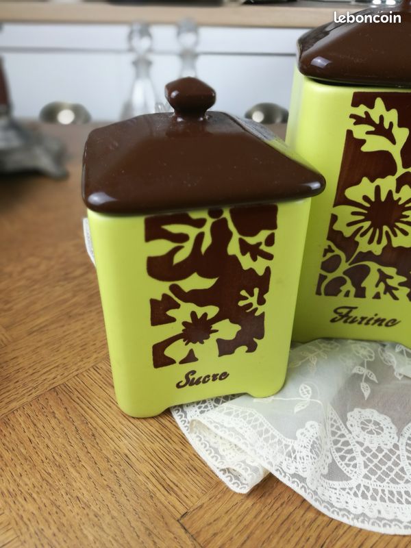 Bocaux / Pots de cuisine vintage fleurs (image 3)