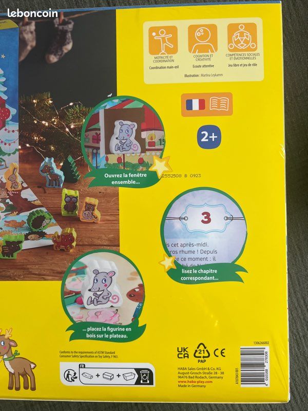 HABA Calendrier De L'Avent Mes Premiers Jeux – Ours & Noël Dans La Grotte – 24 Surprises En Bois Pour Enfants Dès 2 Ans, Jeux Et Histoires Magiques