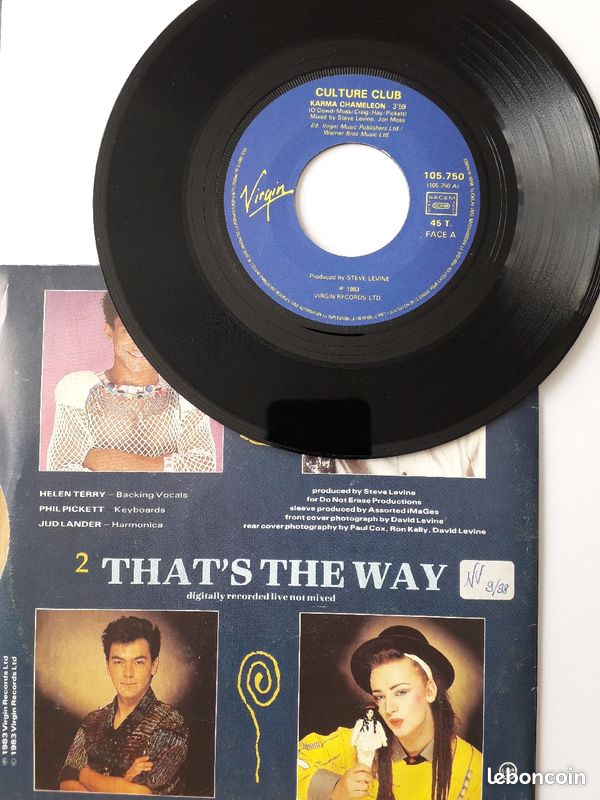 Disque vynil 45 tours - Culture Club - Karma Chameleon (image 2)